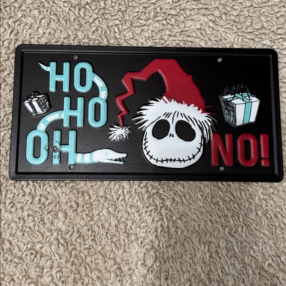NWT Nightmare Before Christmas Metal Hanging Sign Jack Skellington License Plate
